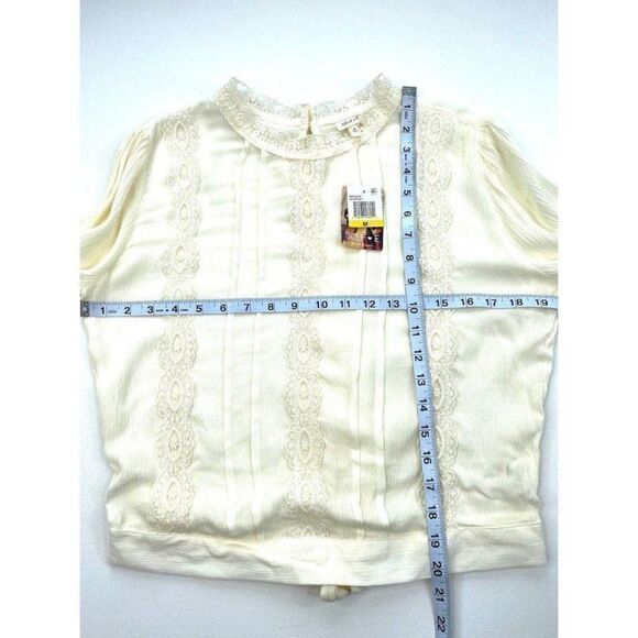 Self Esteem Cream Lace CottageCore Long Sleeve Top Sz Medium NEW - Picture 4 of 6